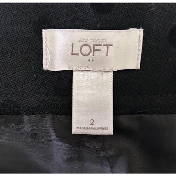 LOFT Women's Size 2 Black Polka Dot Bow Accent Straight Pencil Skirt - Picture 5 of 6